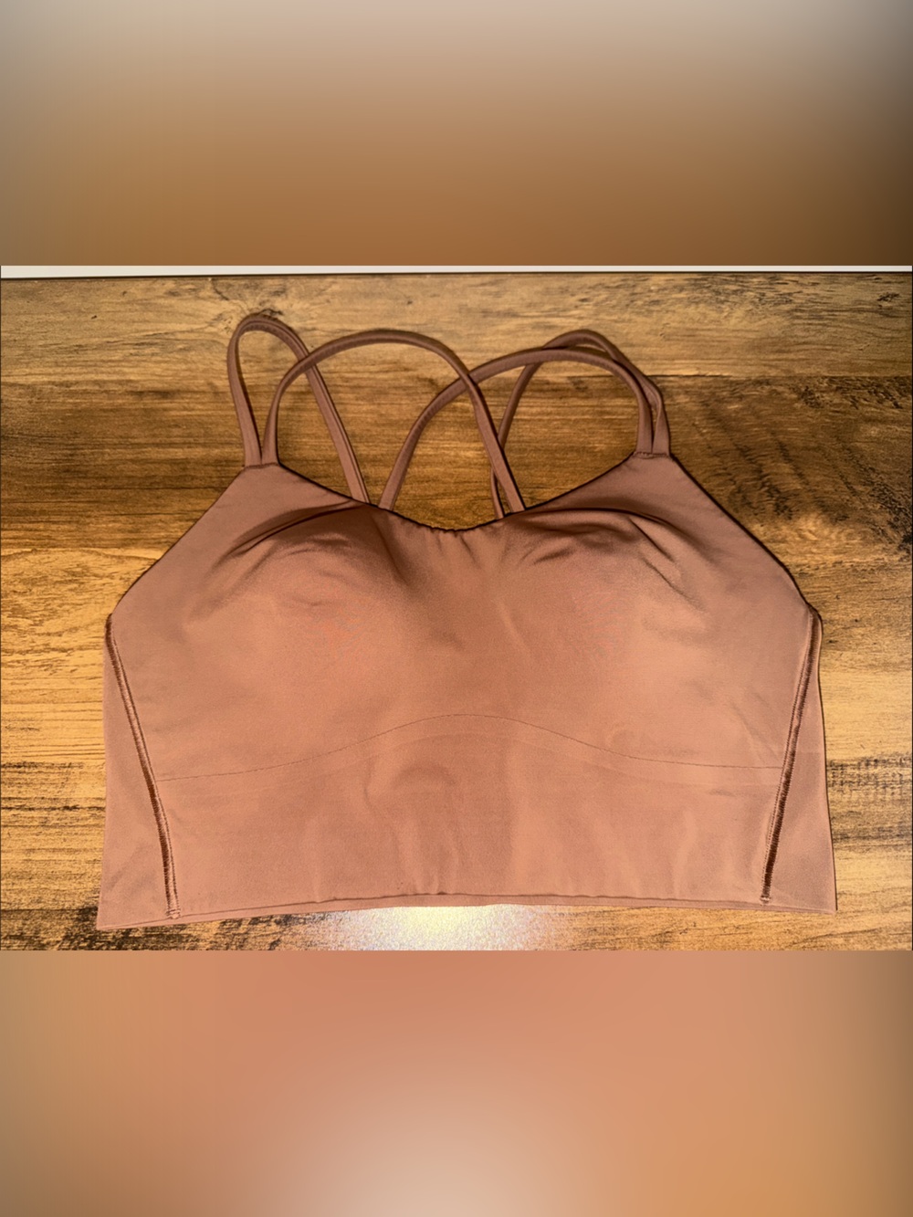 Lululemon longline brown Strappy sports bra size 10